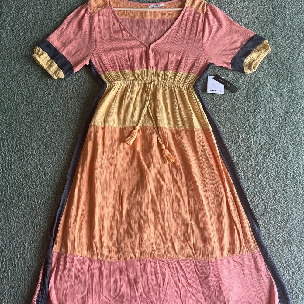 O'Neill Peach and Coral Dress